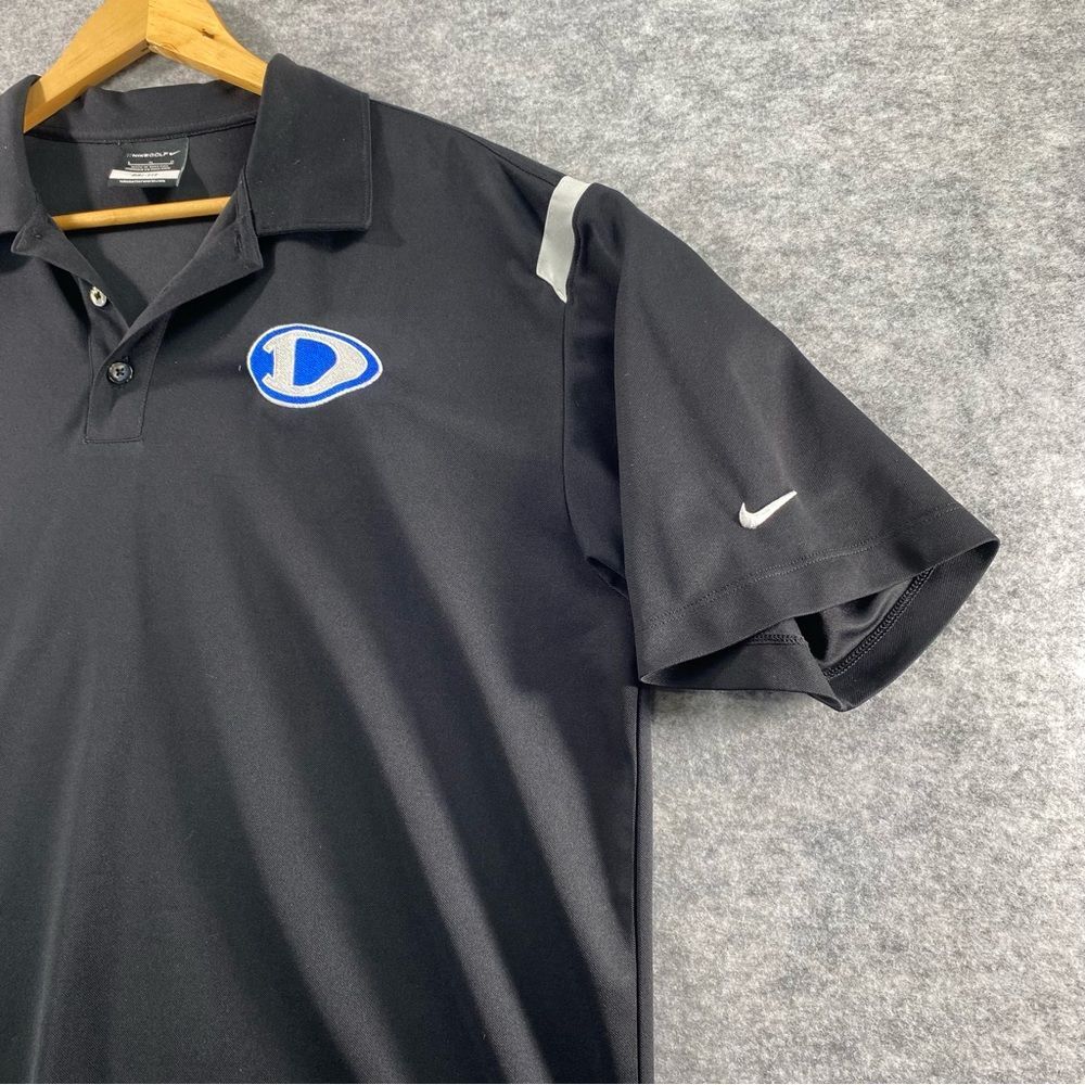 Nike Golf Mens Black/White Logo SS Performance Polo Size LG - Picture 3 of 8